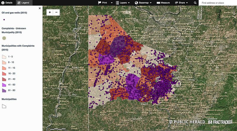 Washington County Fracking Complaint Map